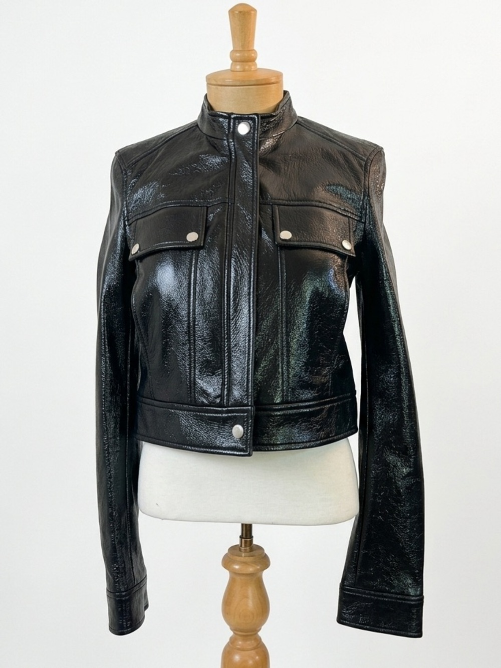 THEORY black LEATHER MOTOJACKET vintage Y2K indie sleeze